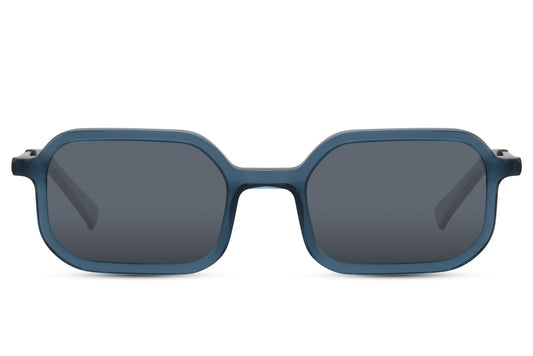 Blue Geometric Rectangle Sunglass