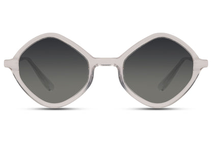 Silver Geometric Round Sunglass