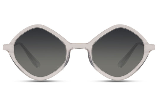 Silver Geometric Round Sunglass