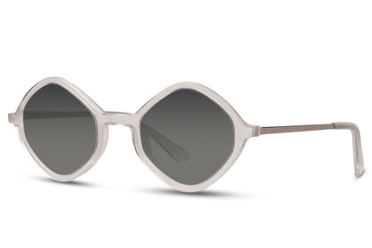 Silver Geometric Round Sunglass