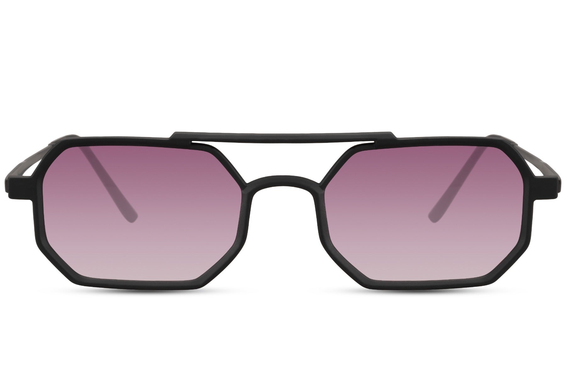 Silver metal frame sleek geometric party sunglasses with rose pink translucent lens — the Parisian lens tint in its most architectural frame, delicate chromatic eyewear for women and men who dress with editorial precision, free delivery UK & Europe