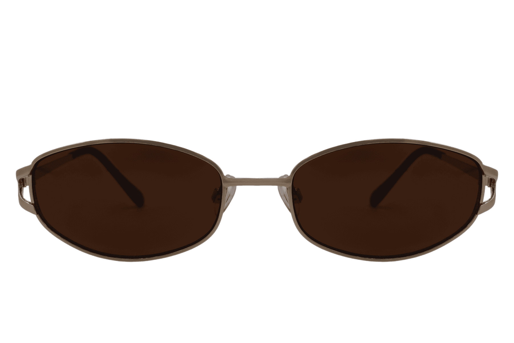 Sleek metal oval sunglasses for men and women with gold frame and amber brown tinted lens – vintage-inspired unisex designer shades for everyday wear and summer holidays, Sunglass Station free shipping UK and Europe
