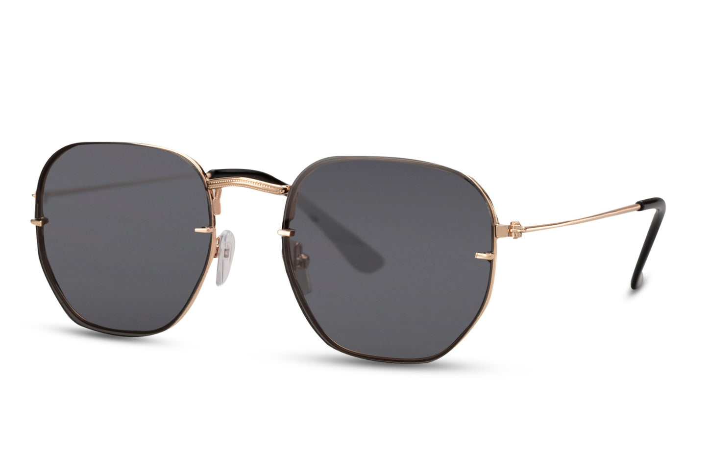 sleek metallic frame geometric sunglasses in unisex style 