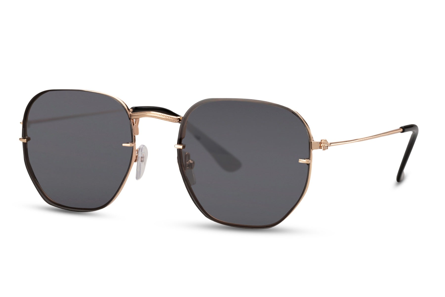 sleek metallic frame geometric sunglasses in unisex style 