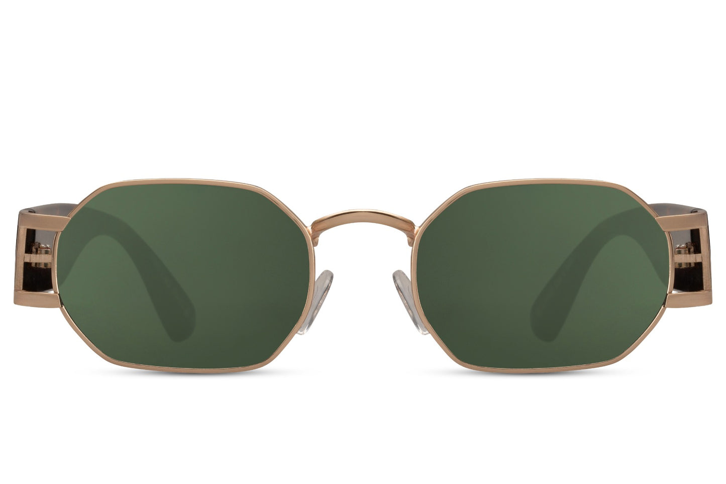 sleek geometric frame sunglasses for men & women with light weight nose pads