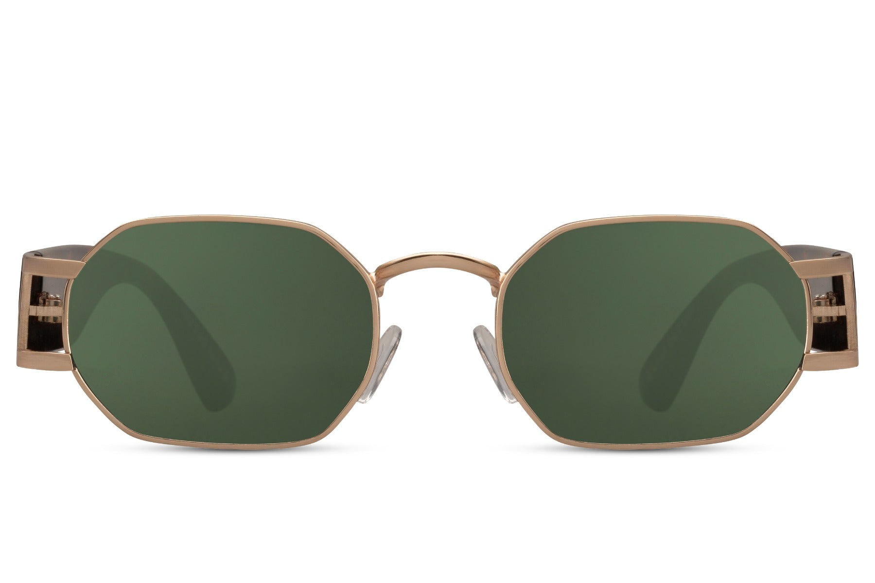 sleek geometric frame sunglasses for men & women with light weight nose pads