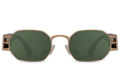 sleek geometric frame sunglasses for men & women with light weight nose pads