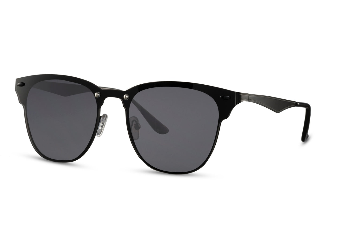 black sunglasses with slim frame design