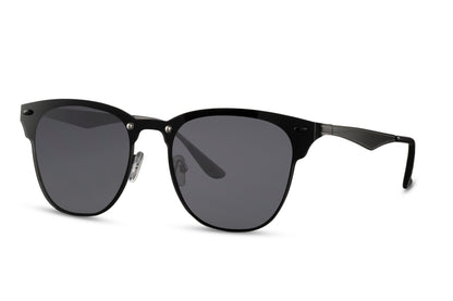 black sunglasses with slim frame design
