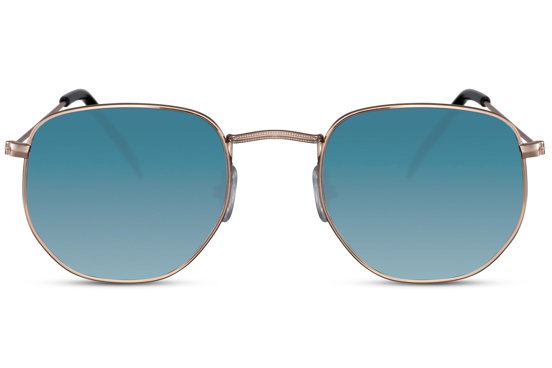 Spain geometric round sunglasses silver frame blue teal tinted lens 100% UV400 UVA UVB protection men women bold summer beach festival eyewear free UK Europe delivery Sunglass Station