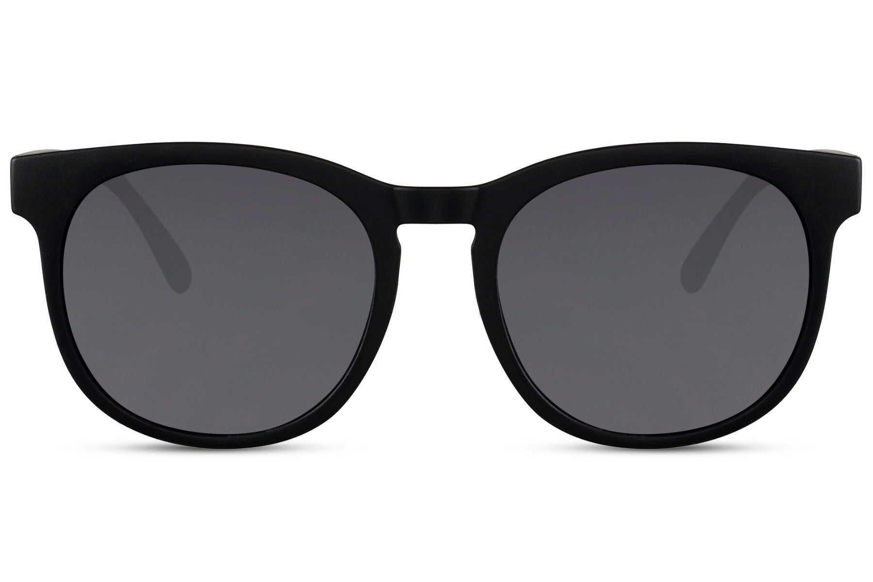 Spain oversized round sunglasses black 100% recycled polyester frame smoke lens UV400 protection men women sustainable bold glamorous Spanish summer city beach festival free UK Europe delivery Sunglass Station