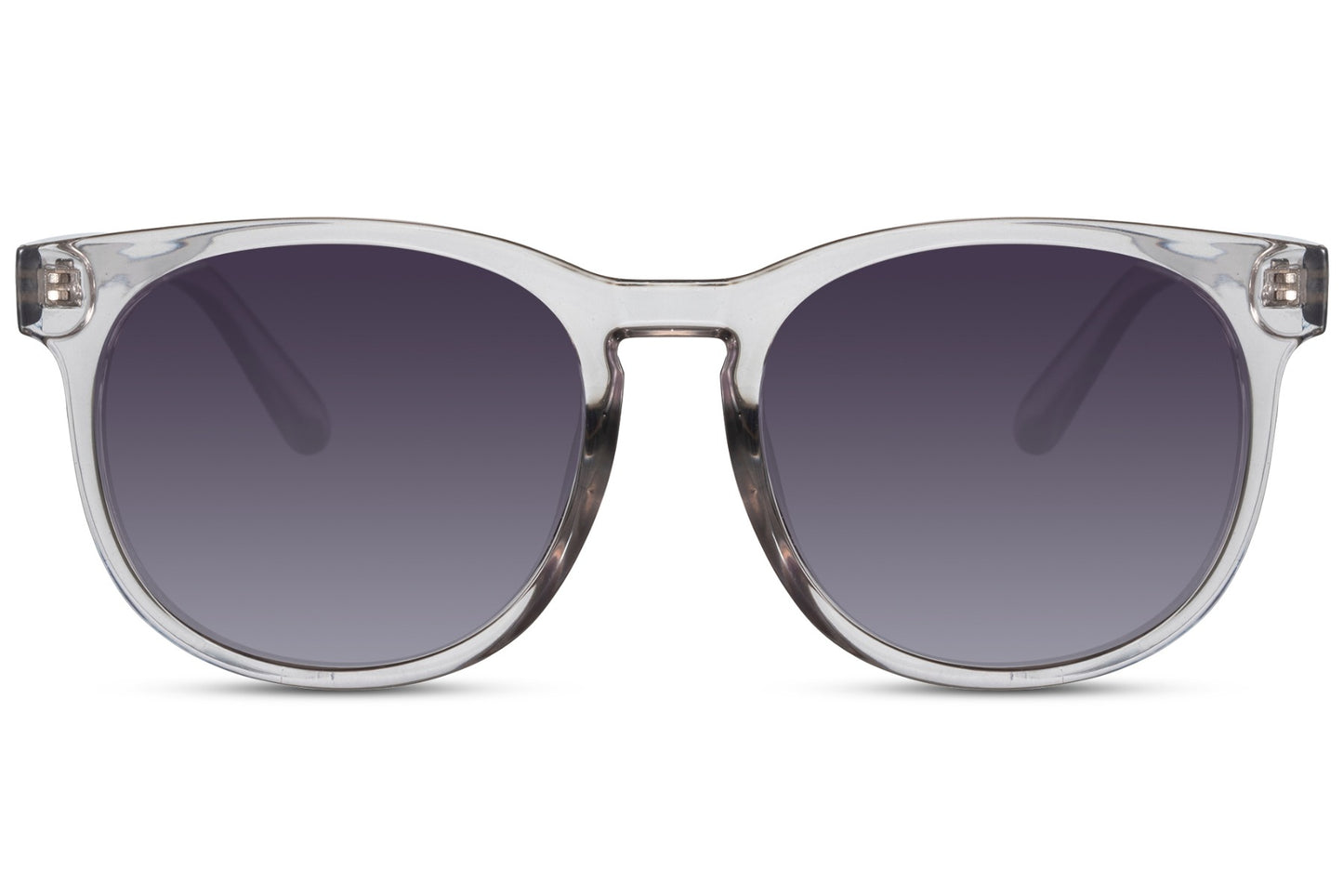 Spain oversized round sunglasses white clear recycled polyester frame grey lavender tinted lens UV400 protection women bold minimalist retro summer city beach festival free UK Europe shipping Sunglass Station