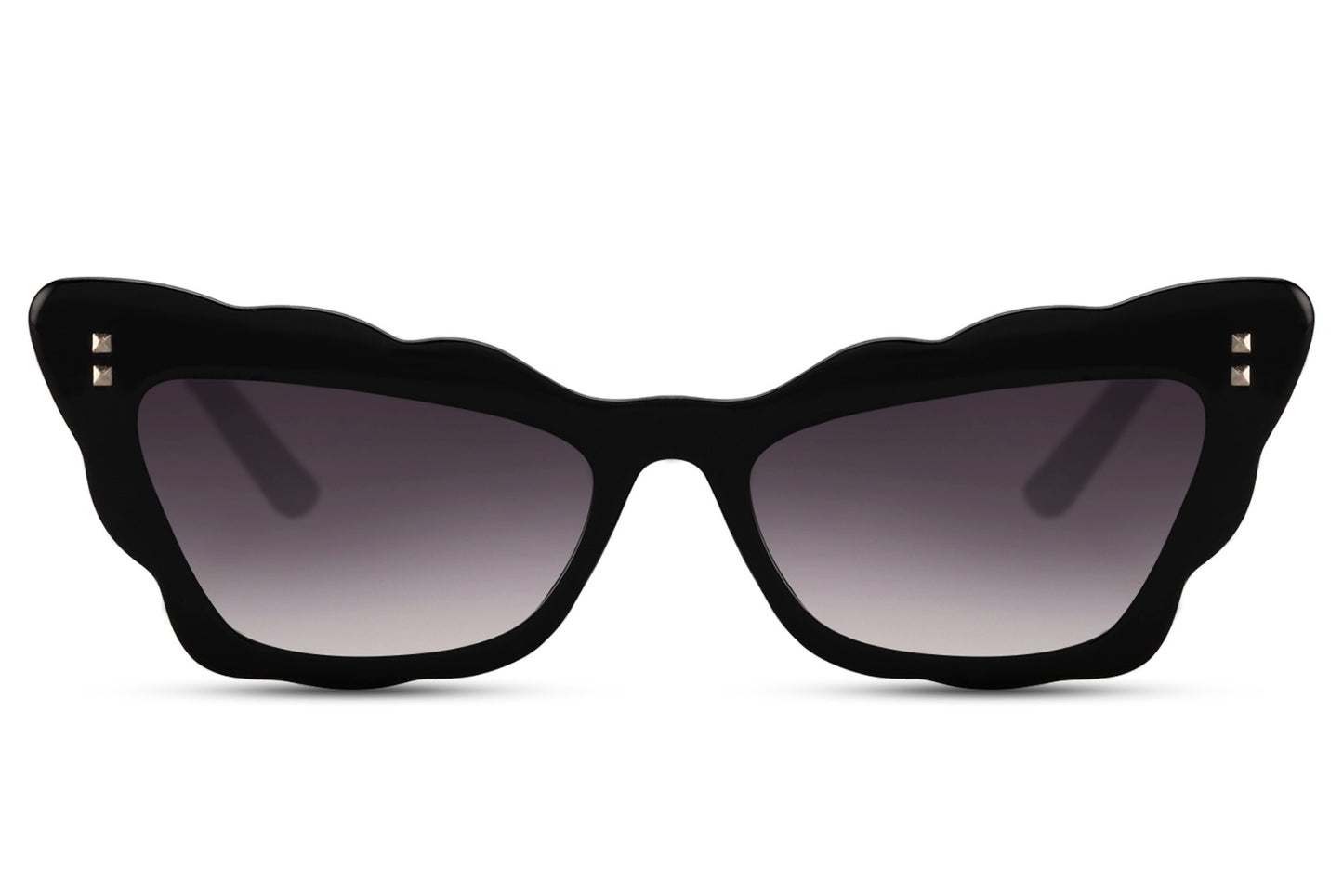 Black statement cat-eye party sunglasses with gold frame — sharp, after-dark elegance that moves from a Parisian dinner terrace to a club without missing a beat | Sunglass Station