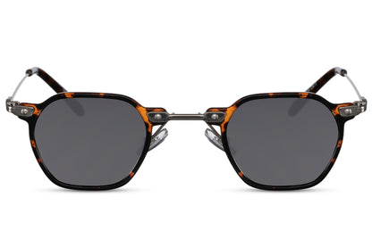 90s inspired small square sunglasses with slim frame and tinted lenses for modern vintage fashion looks
