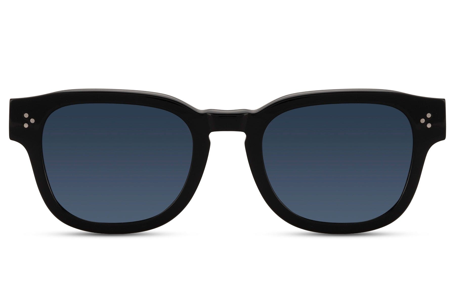 Polarized square sunglasses with premium acetate frame and blue TAC lenses for glare reduction and UV protection