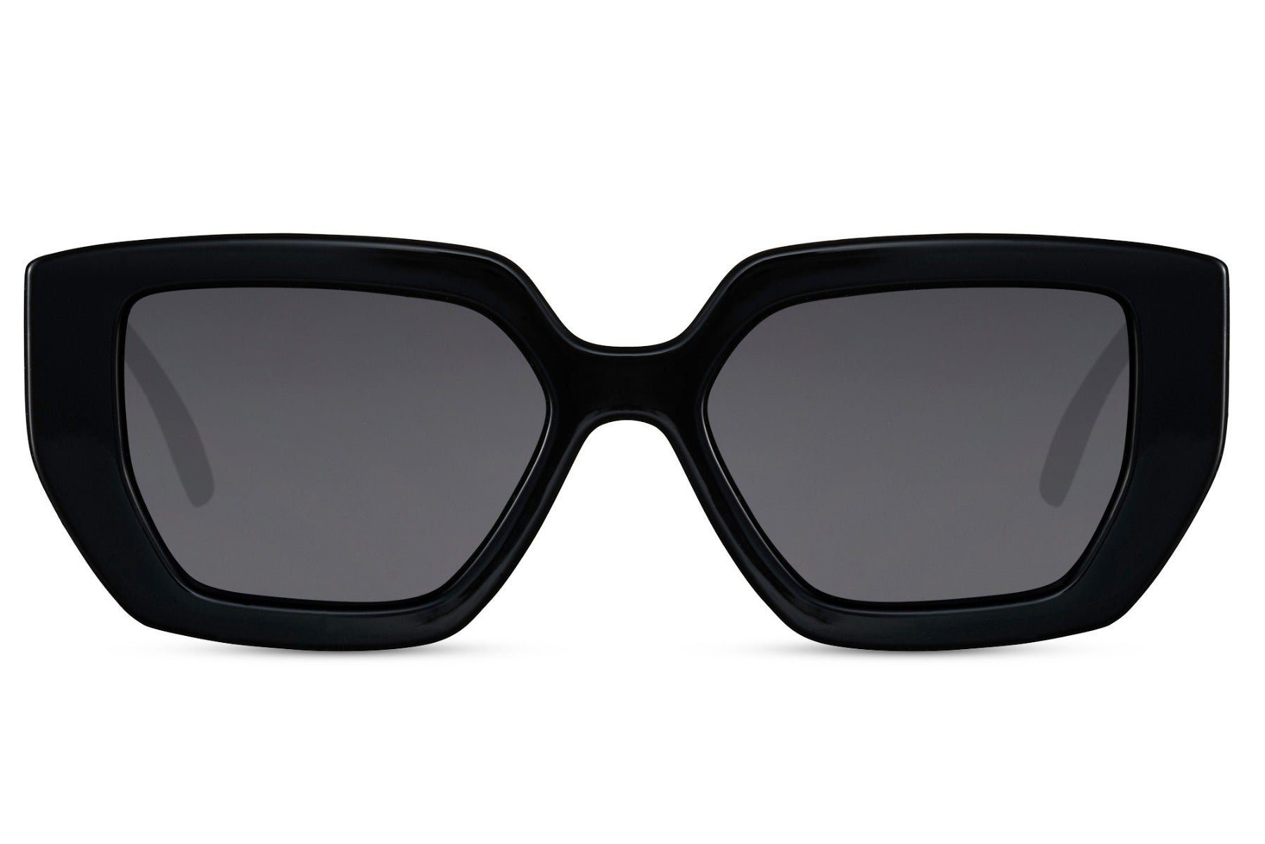 Angular square sunglasses with bold geometric frame and tinted lenses for trendy statement eyewear fashion