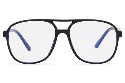 Aviator eyeglasses with blue light filter and clear lenses, designed for screen use, eye protection, and comfortable daily wear