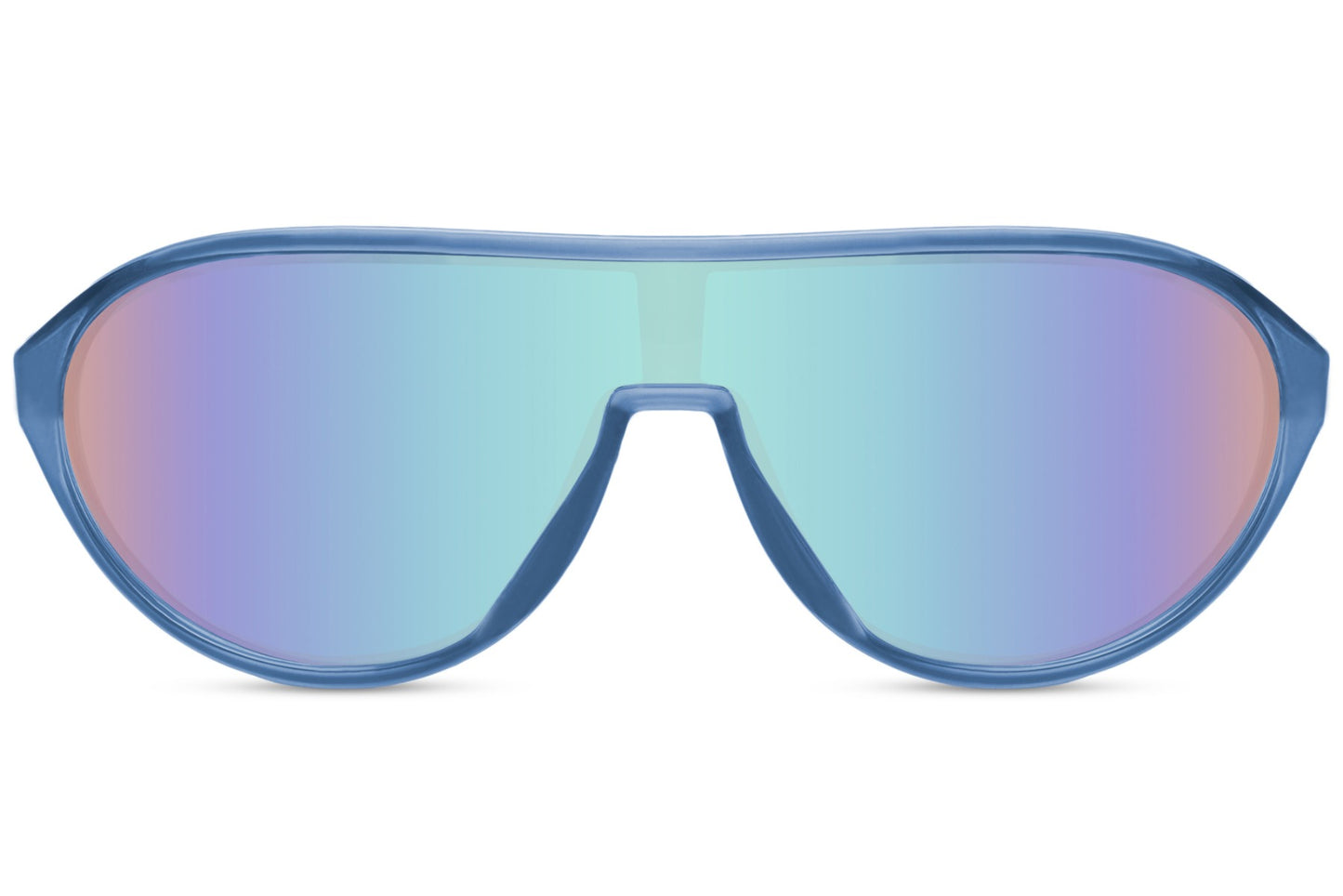 Aviator mirrored sports sunglasses with blue shield lens and UV400 protection, designed for high performance outdoor activities