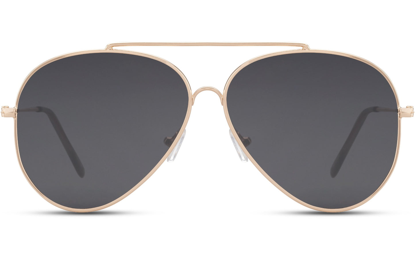 Black lens aviator sunglasses for men designed for driving and daily use, offering clear vision and strong UV protection