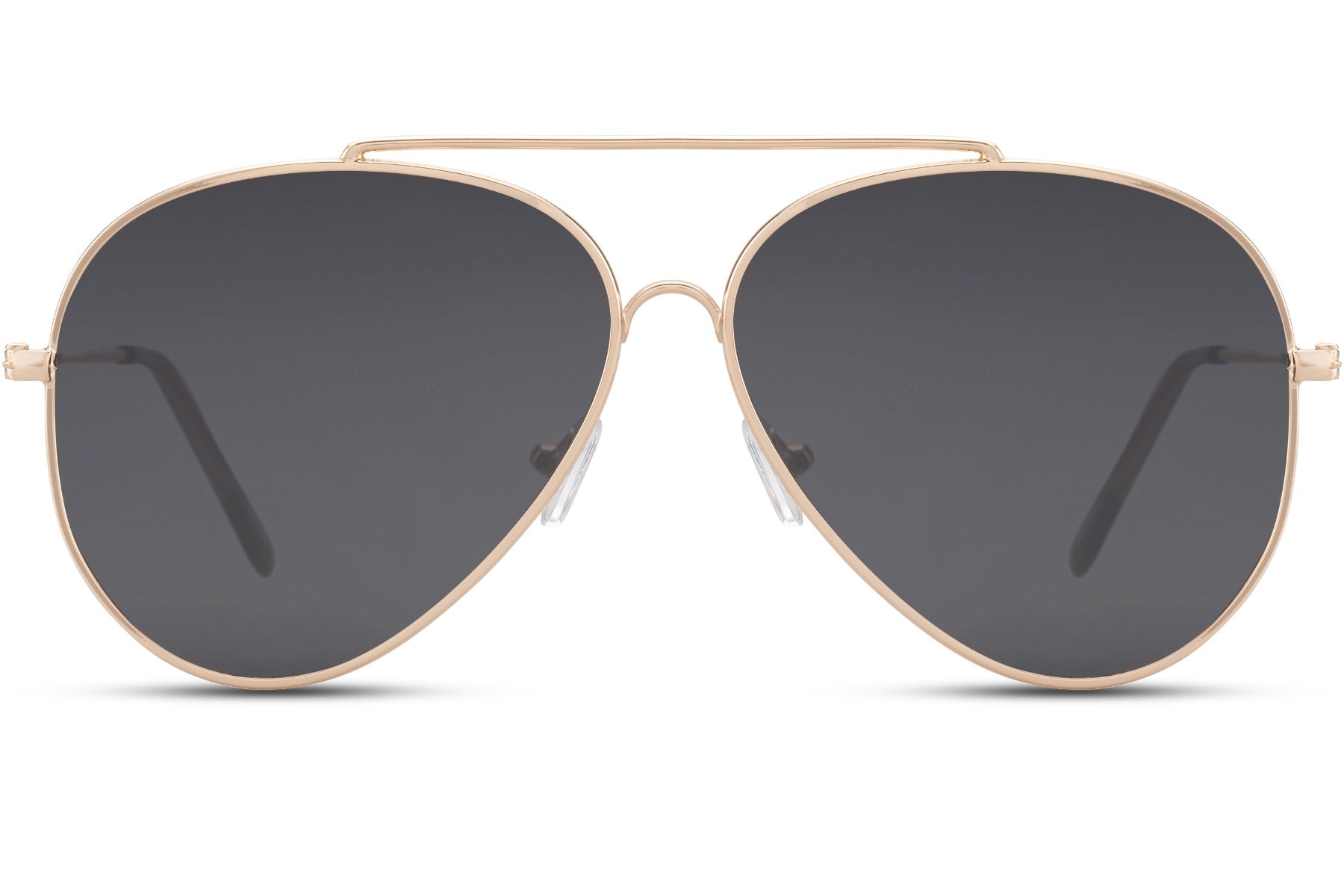 Black lens aviator sunglasses for men designed for driving and daily use, offering clear vision and strong UV protection