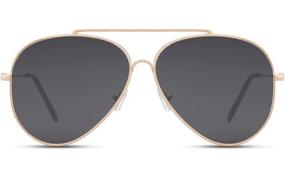 Black lens aviator sunglasses for men designed for driving and daily use, offering clear vision and strong UV protection