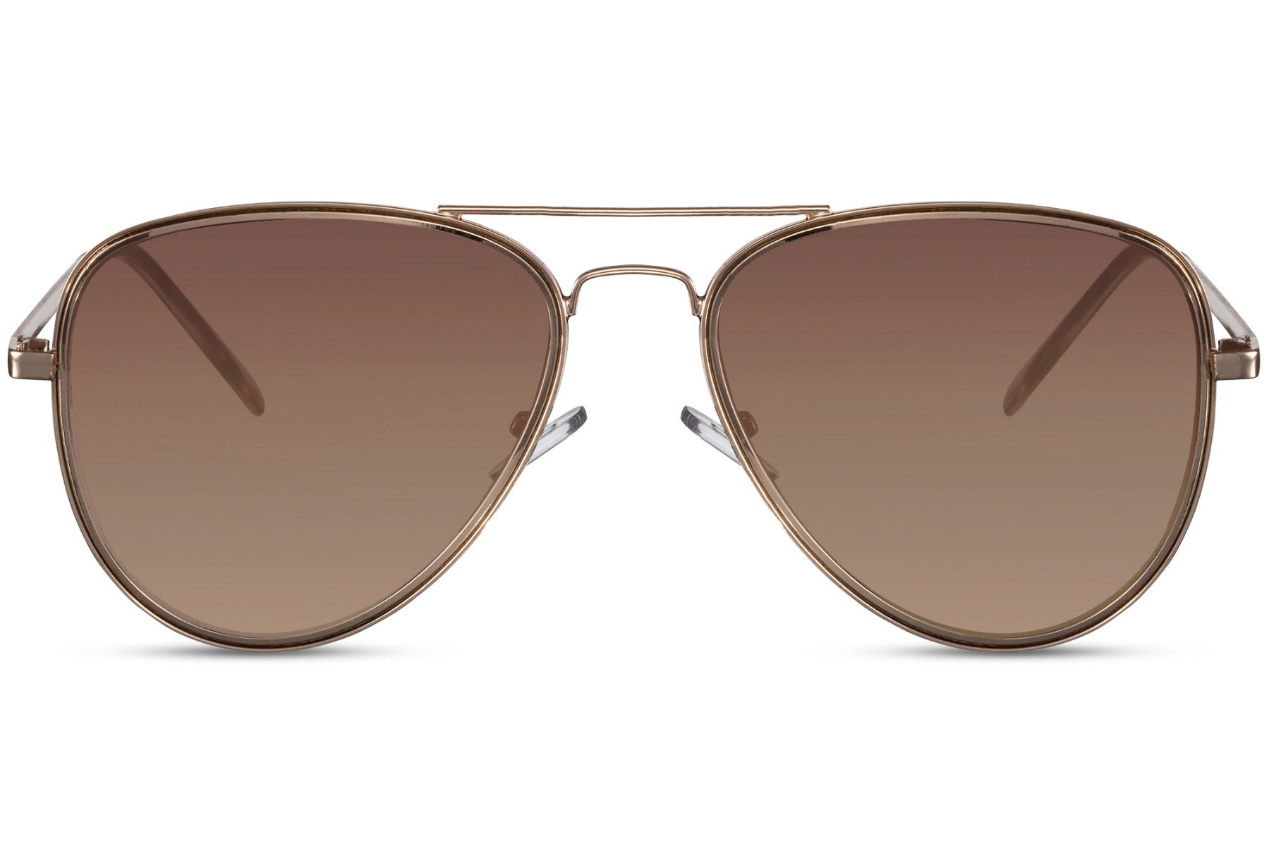 Brown lens aviator sunglasses perfect for holiday travel looks, lightweight metal frame with polarized lenses for outdoor comfort