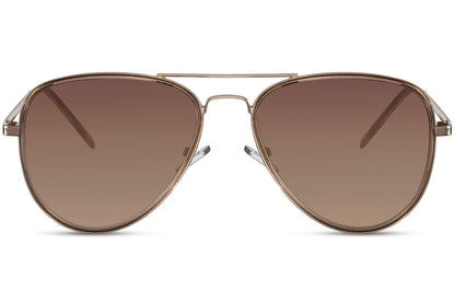 Brown lens aviator sunglasses perfect for holiday travel looks, lightweight metal frame with polarized lenses for outdoor comfort