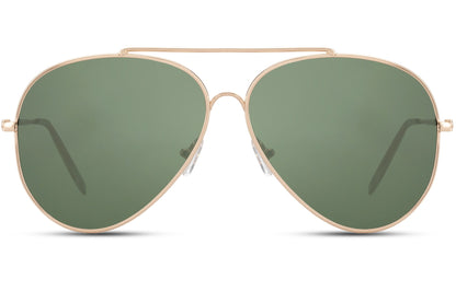 Aviator sunglasses with green lenses for outdoor adventures, lightweight frame designed for comfort during long sunny days