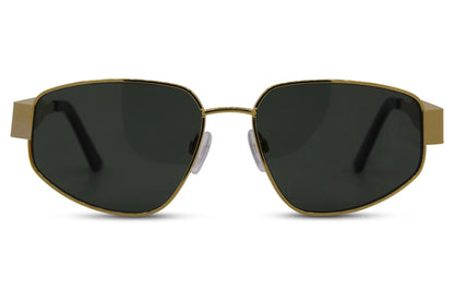 Green lens aviator sunglasses for outdoor travel and everyday wear, lightweight frame designed for comfort and glare reduction