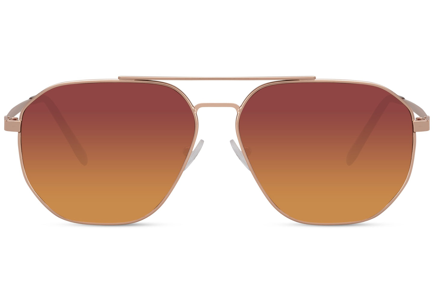 Orange gradient lens aviator sunglasses inspired by sunset tones, perfect for beach evenings, holiday styling, and summer fashion