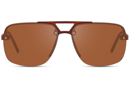 Barcelona aviator sunglasses with brown lenses and warm-toned frame, combining modern style with a relaxed vintage feel
