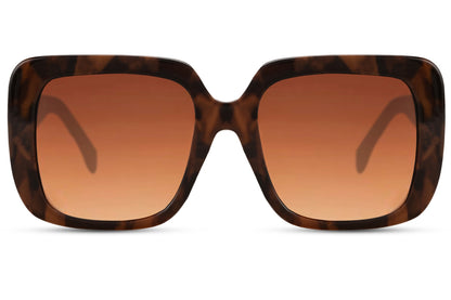 Oversized brown frame sunglasses Barcelona design, trendy women sunglasses for warm weather, holiday outfits and relaxed summer fashion