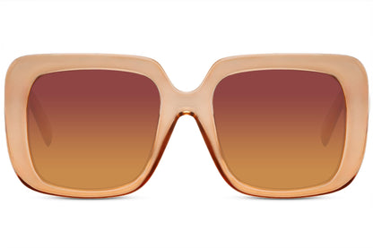 Brown oversized sunglasses with bold frame Barcelona inspired design, fashionable women sunglasses for sunny holidays, coastal style and everyday summer wear