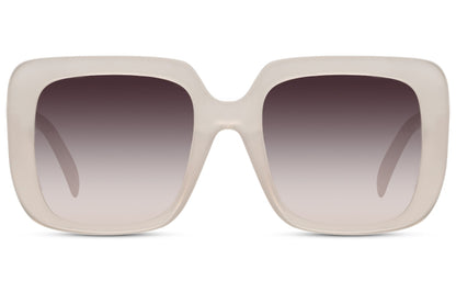 Cream oversized sunglasses Barcelona style with large square frame, chic women sunglasses for summer outfits, beach clubs and holiday fashion