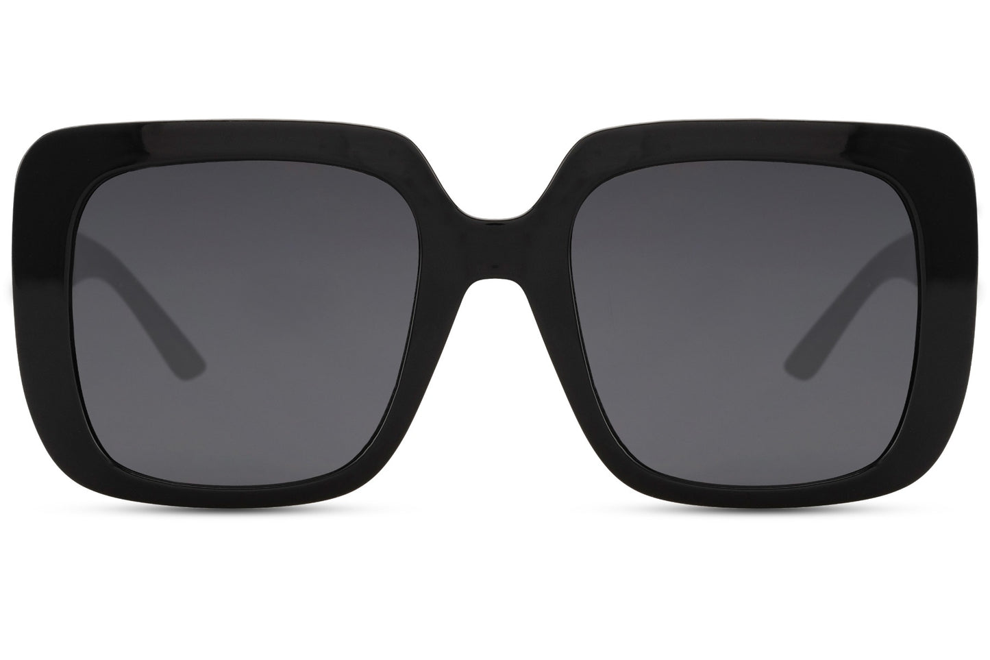 Barcelona oversized sunglasses with bold black frame and dark lenses, statement women sunglasses inspired by Mediterranean summer style, perfect for beach days, holidays and sunny city walks