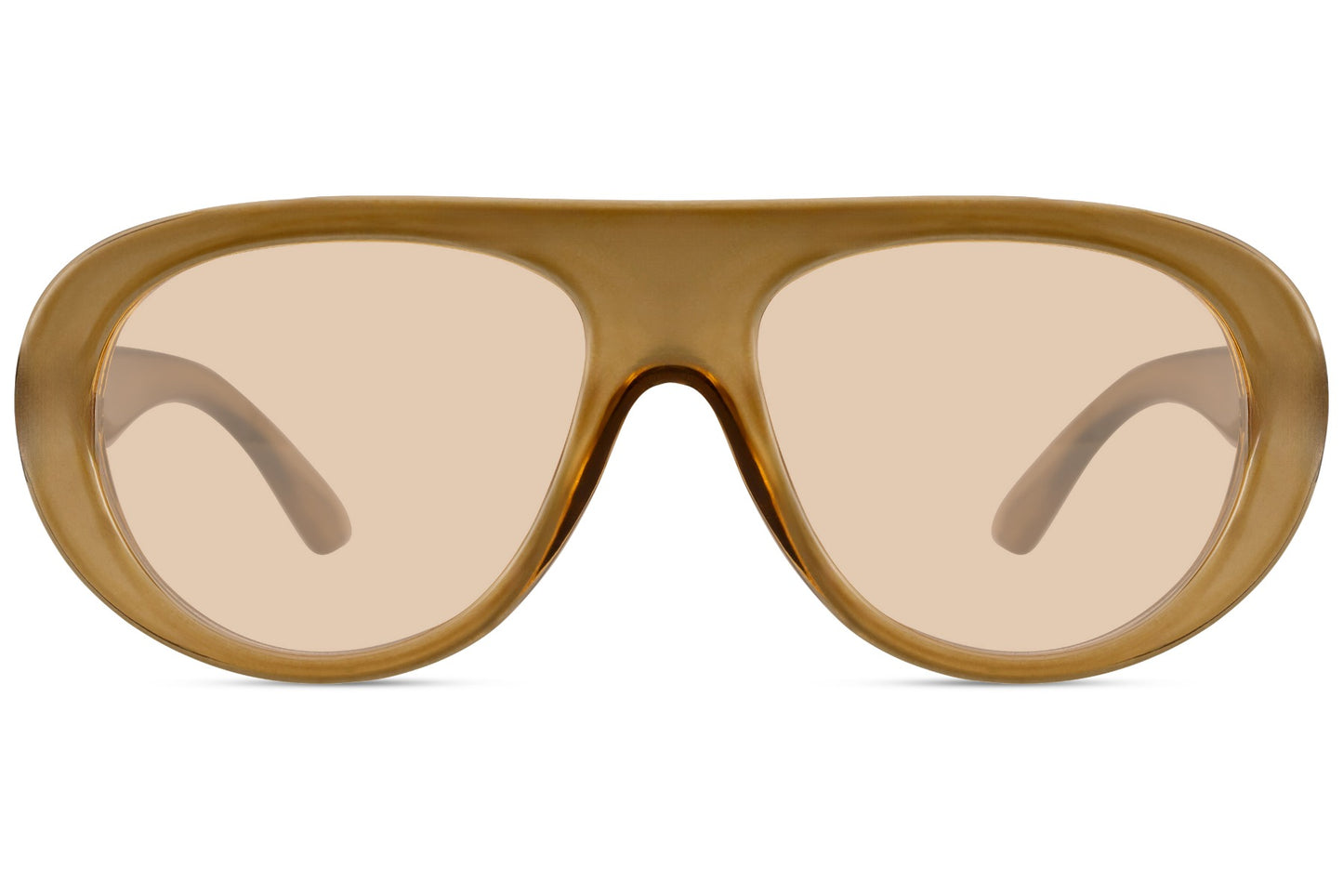 Beige aviator sunglasses with a clean and minimal design, suitable for modern casual styling