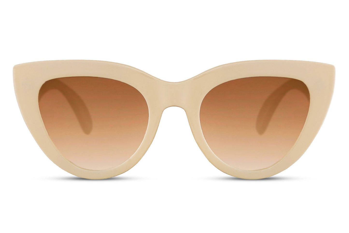 Vintage-inspired cat eye sunglasses with soft beige frame and tinted lenses, offering a refined retro aesthetic for everyday wear