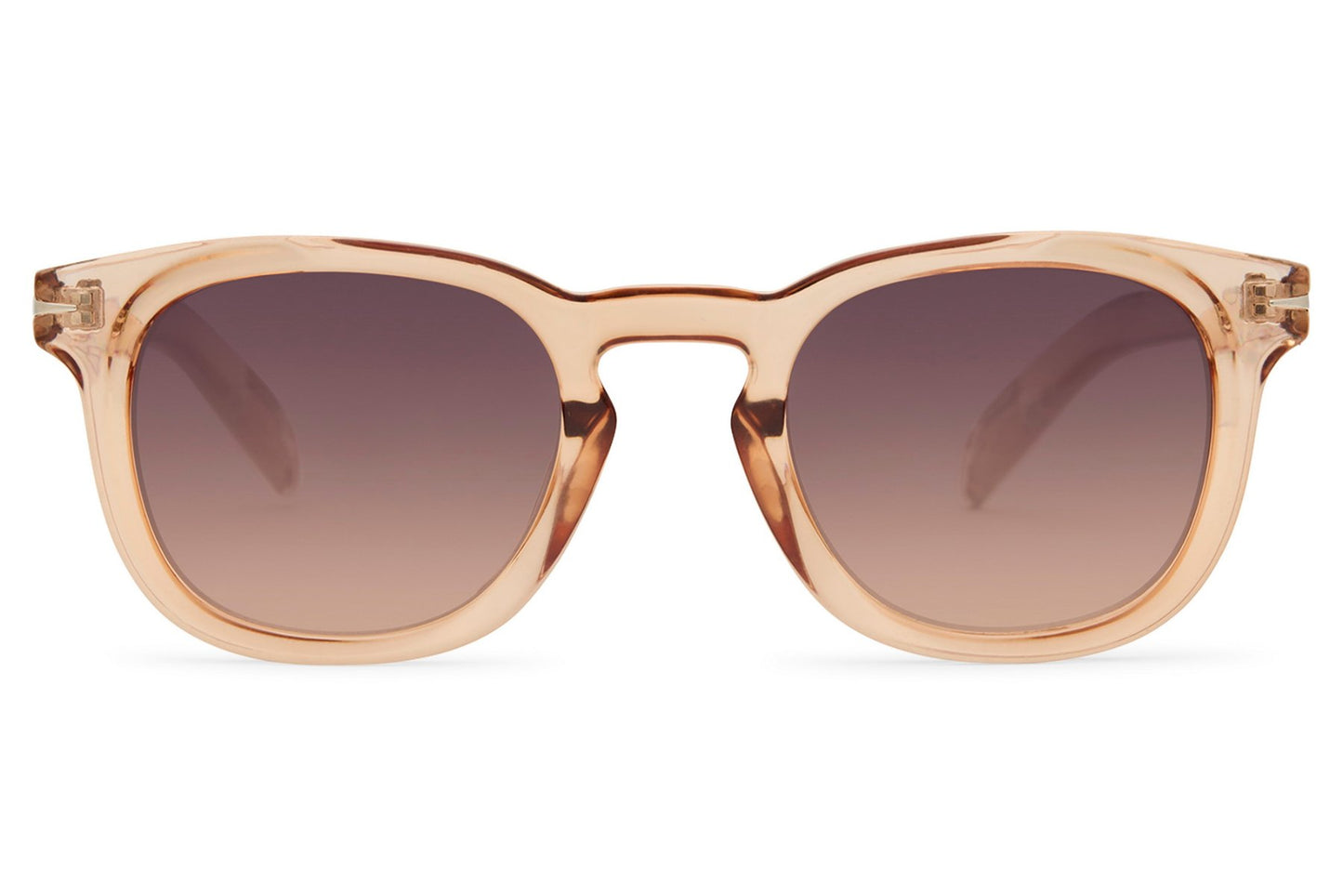 Beige square sunglasses with recycled frame and brown UV protection lenses for smart casual styling
