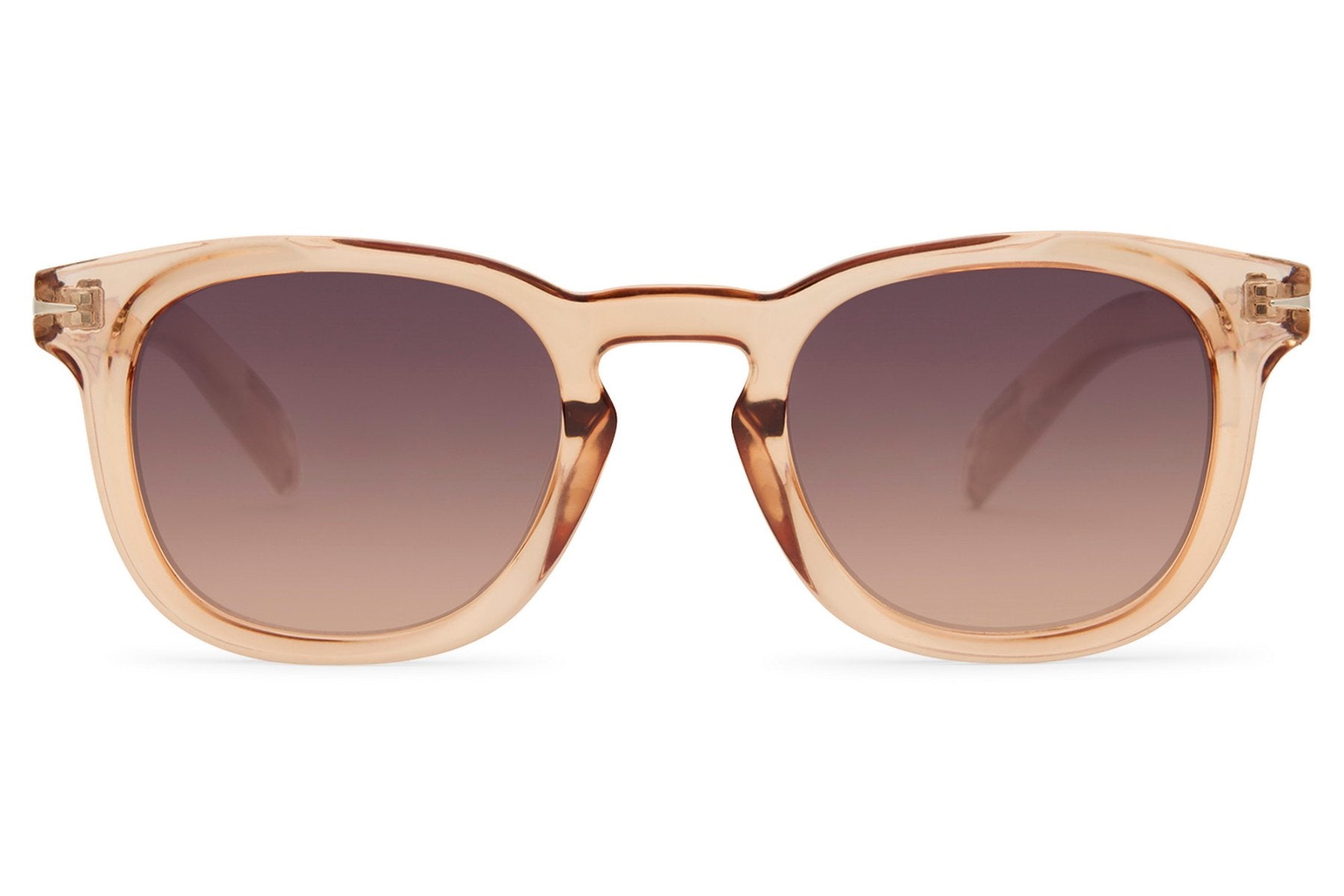 Beige square sunglasses with recycled frame and brown UV protection lenses for smart casual styling