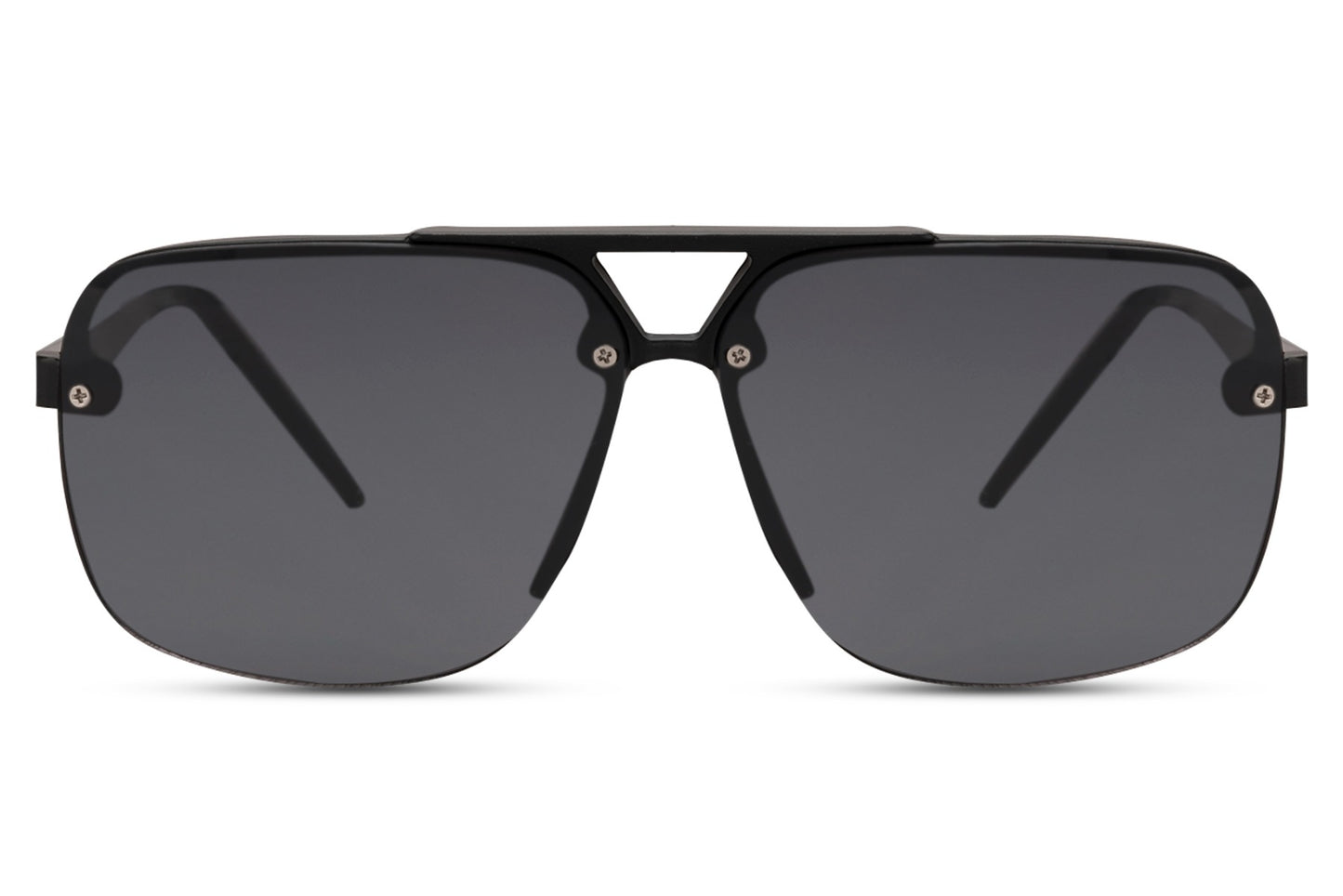 Black aviator sunglasses with a sleek frame design, ideal for everyday wear and versatile styling