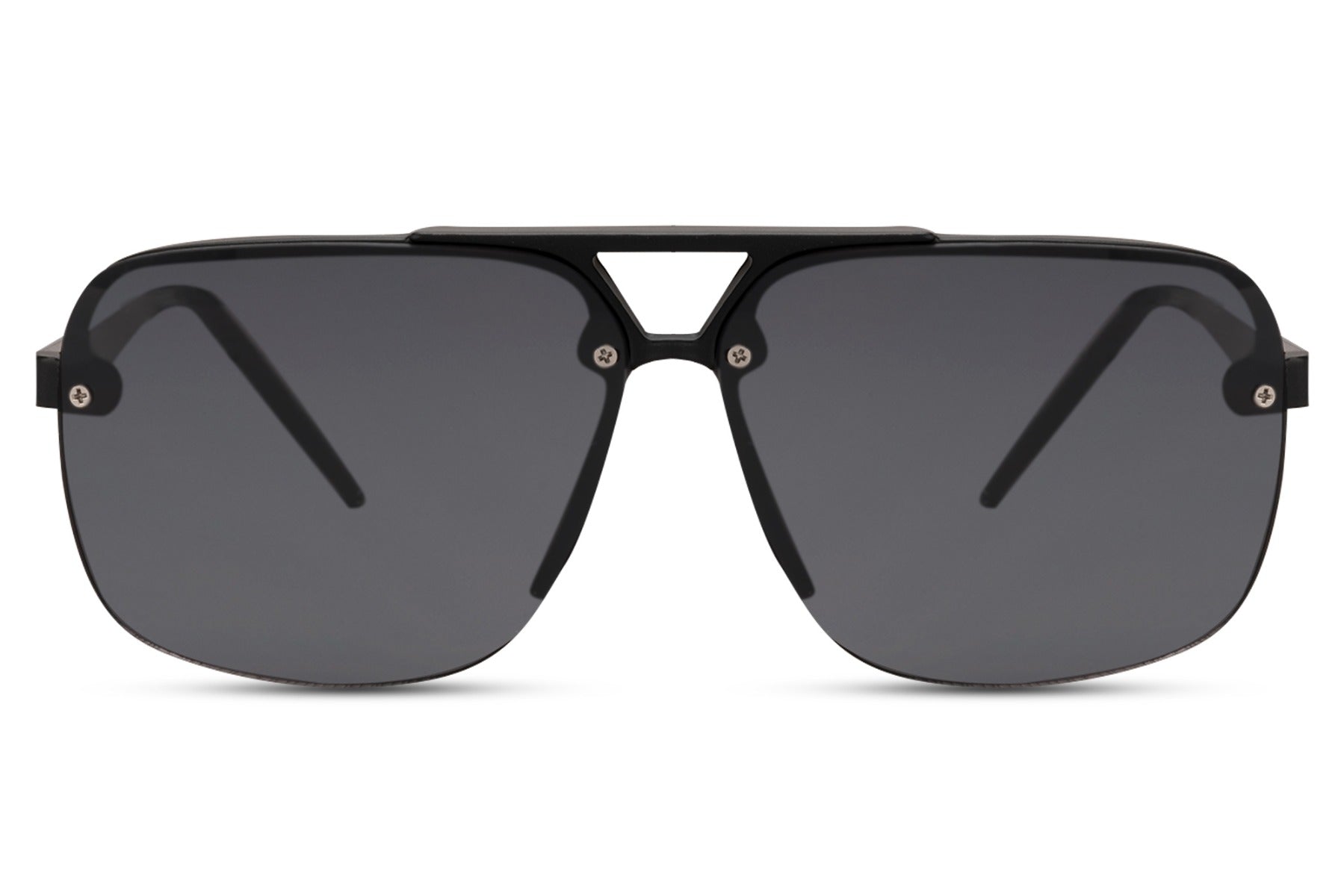Black aviator sunglasses with a sleek frame design, ideal for everyday wear and versatile styling