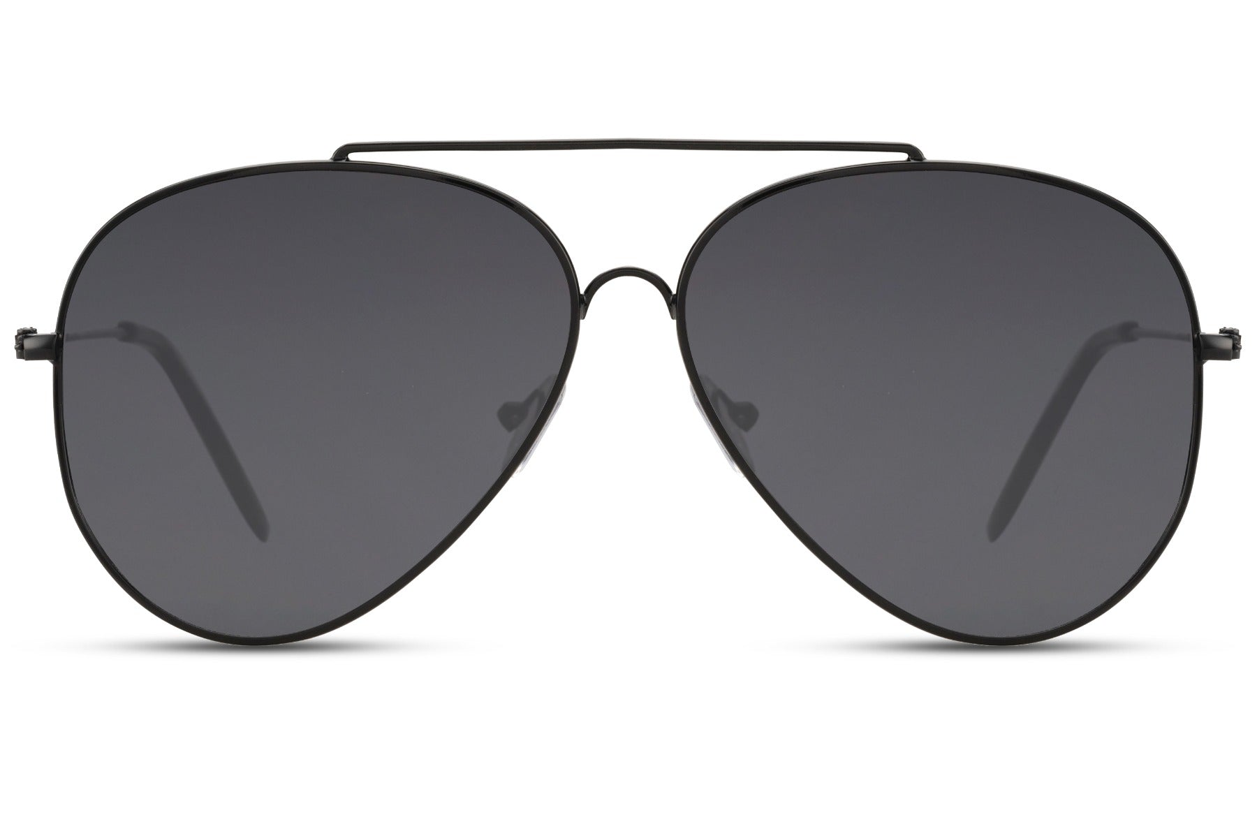 Men’s black aviator sunglasses by Sunglass Station with UV400 protection, perfect for city travel, driving, and everyday outdoor wear with lightweight metal frame