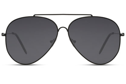Men’s black aviator sunglasses by Sunglass Station with UV400 protection, perfect for city travel, driving, and everyday outdoor wear with lightweight metal frame