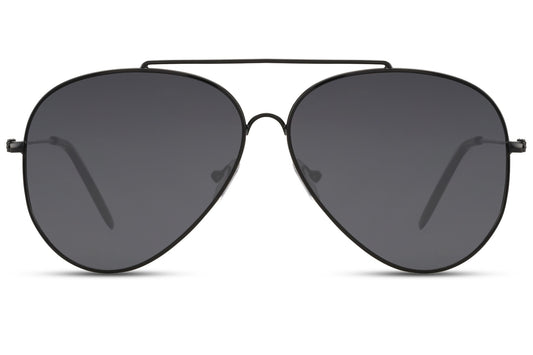 Men’s black aviator sunglasses by Sunglass Station with UV400 protection, perfect for city travel, driving, and everyday outdoor wear with lightweight metal frame