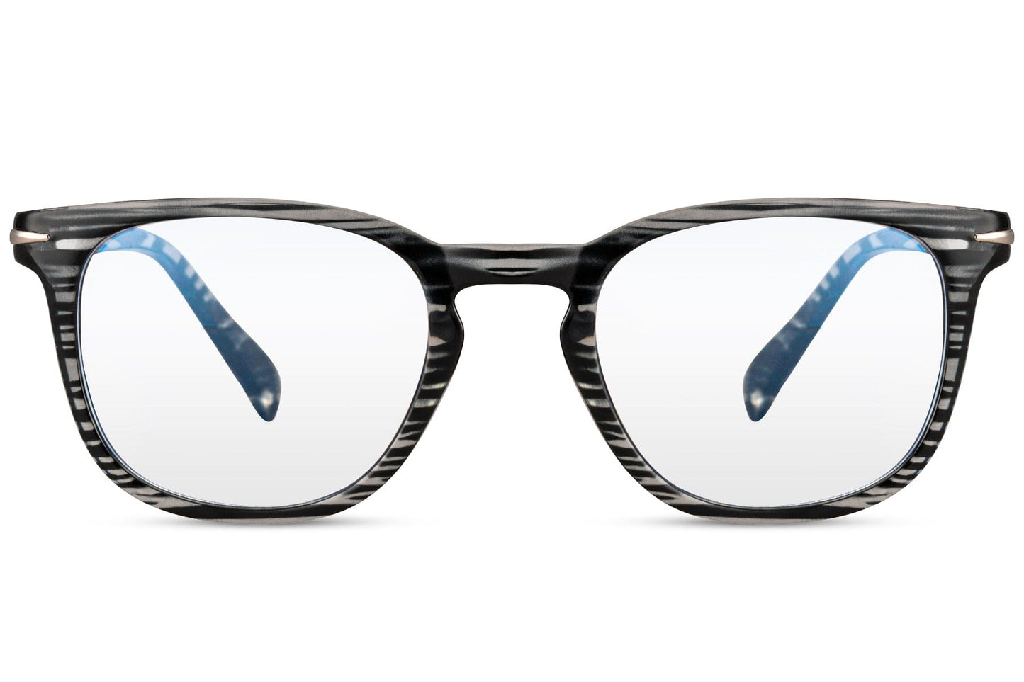 Unisex black blue light square glasses with modern frame design for computer work, gaming and digital screen protection