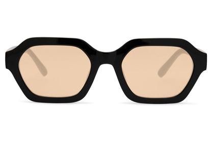 bold black frame sunglasses, european style