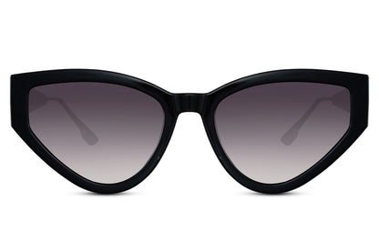 Black cat eye sunglasses with bold frame and classic modern style