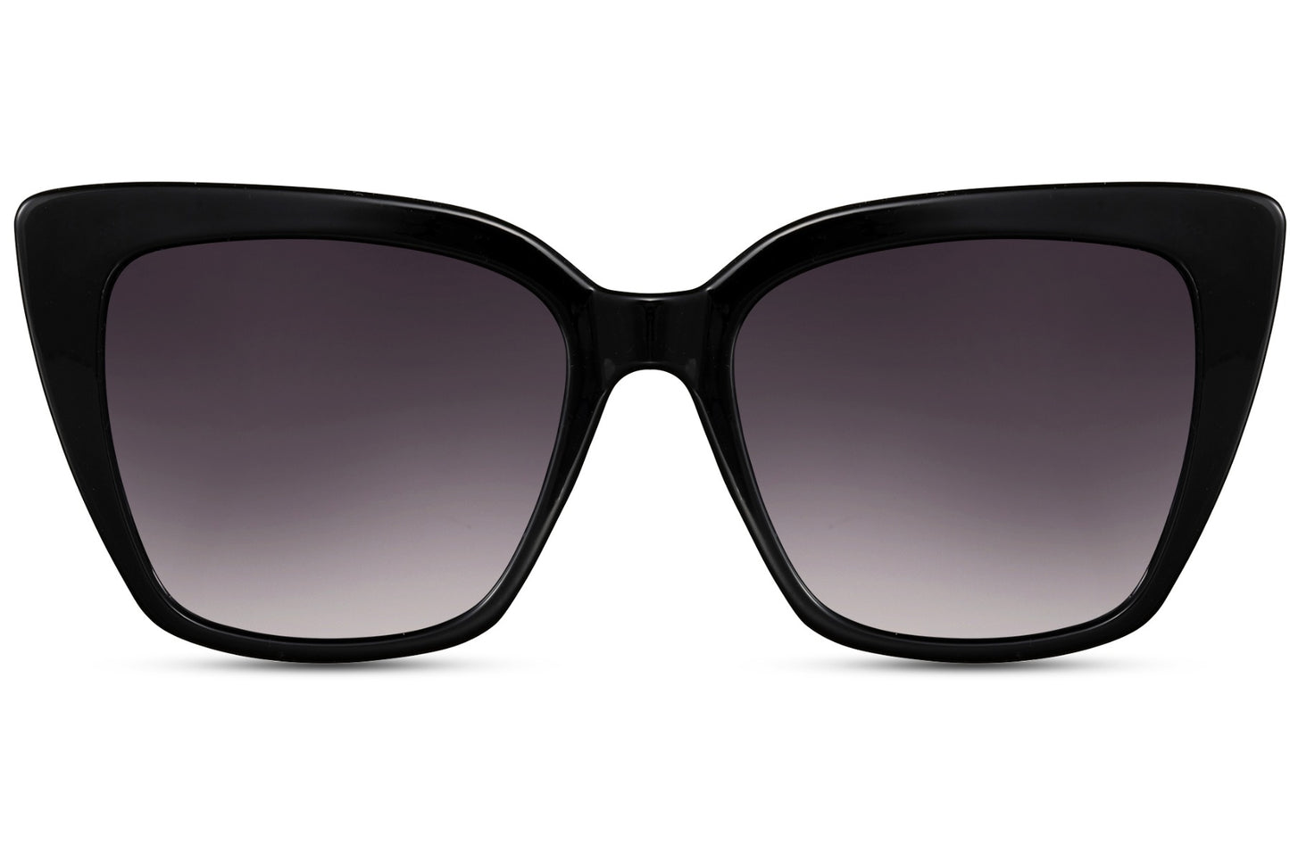 Classic black cat eye sunglasses with softly tinted lenses, designed for timeless everyday wear and reliable UV protection
