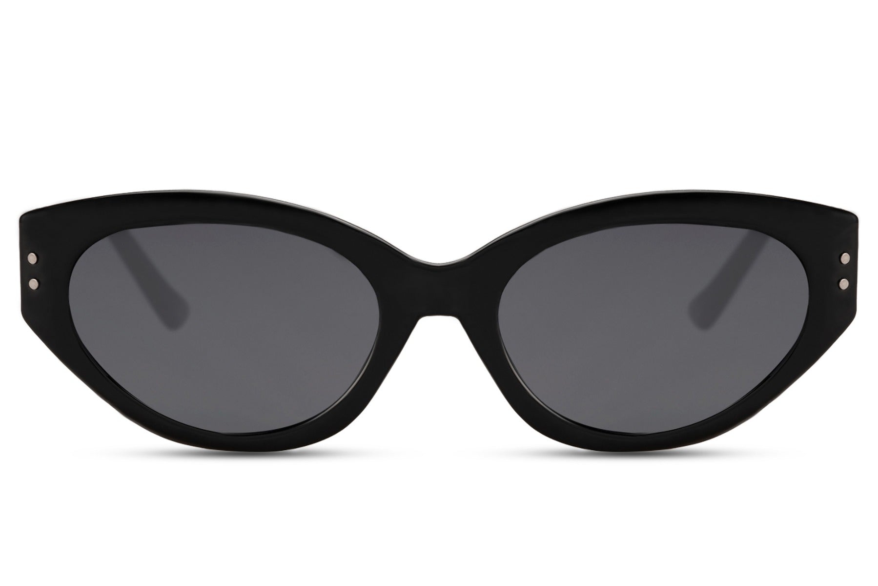 Black cat eye sunglasses with a retro-inspired frame and sleek modern finish