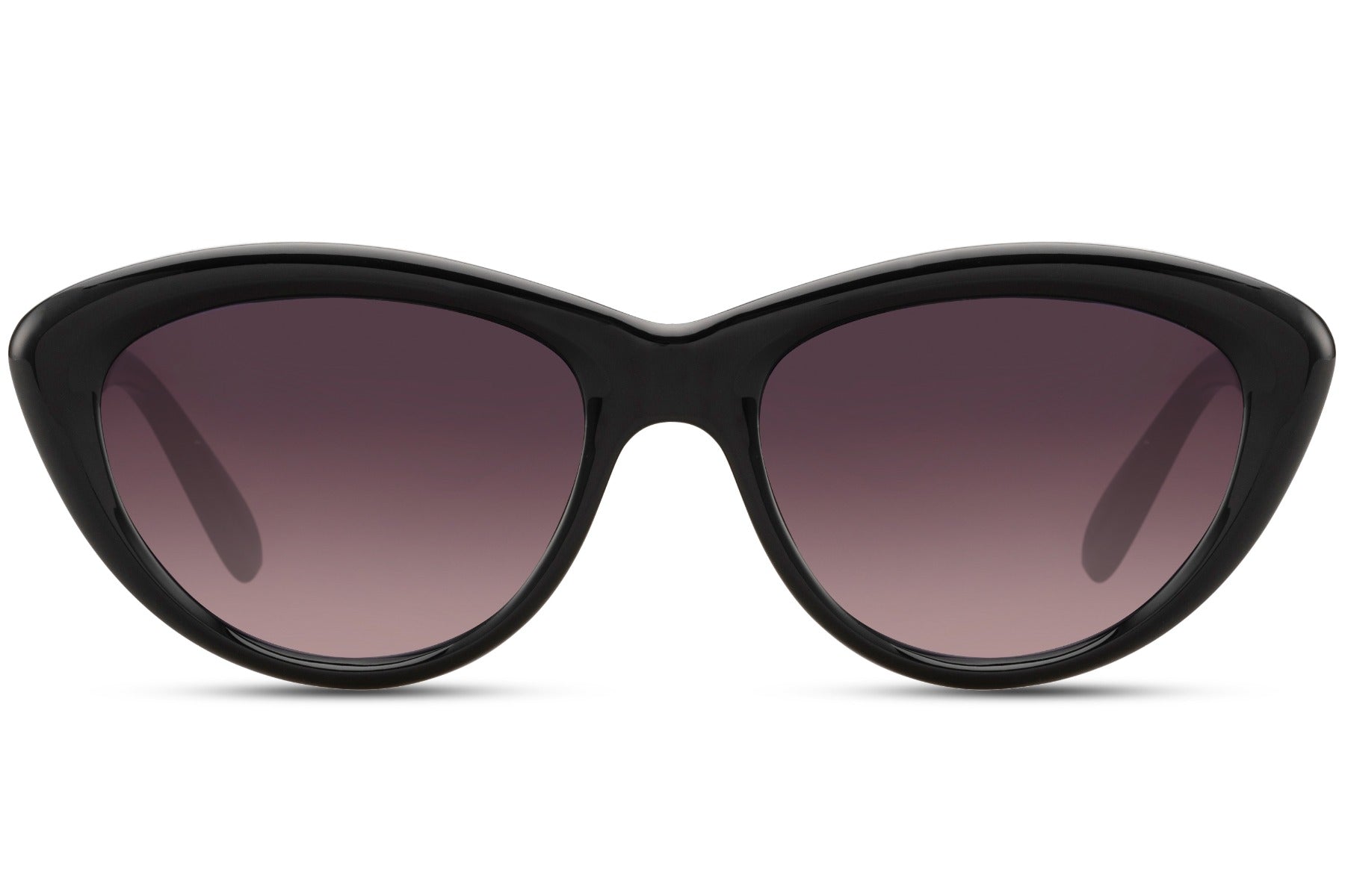 Black cat eye sunglasses with classic retro frame and UV protection lenses
